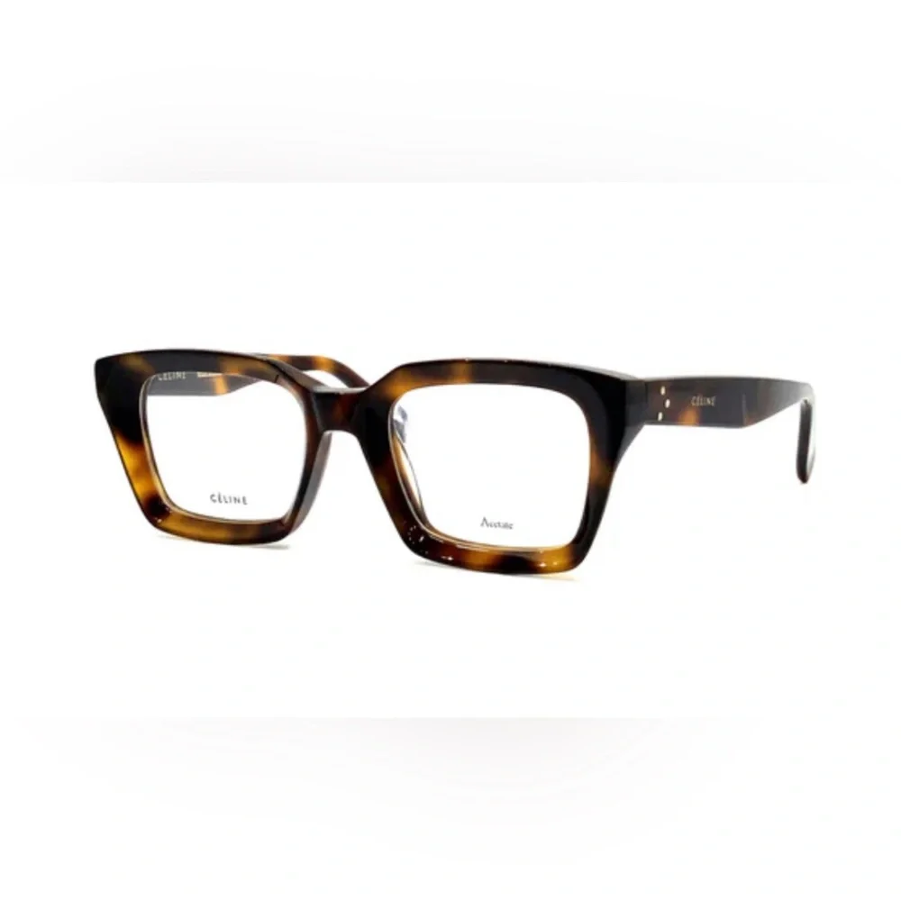 CELINE BOLD 3 DOTS RECTANGULAR FRAME TORTOISE AUTHENTIC WOMEN CL 41466/086/145